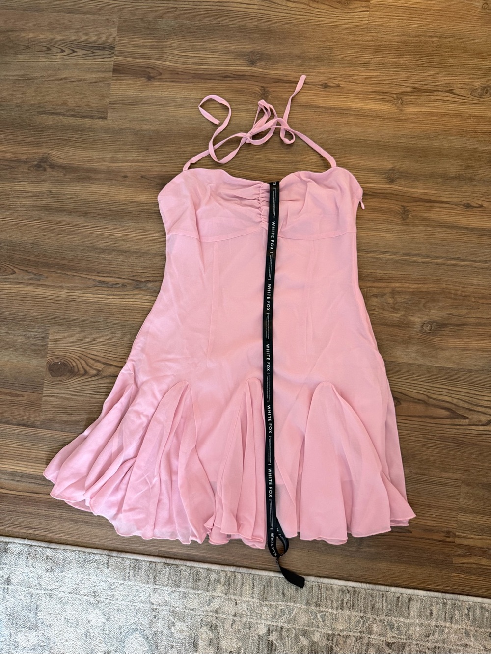 White Fox Boutique Pink Halter Mini Dress